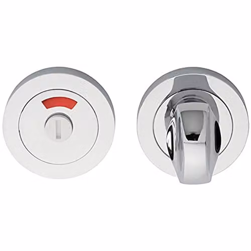 Loops Thumbturn Lock and Release Handle with Indicator in Polished Chrome, 50mm Diameter