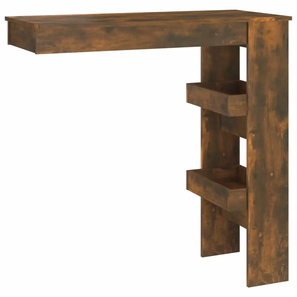 Berkfield Home Modern Wall Bar Table in Smoked Oak Brown, W/D/H: 102 x 45 x 103.5 cm – 2