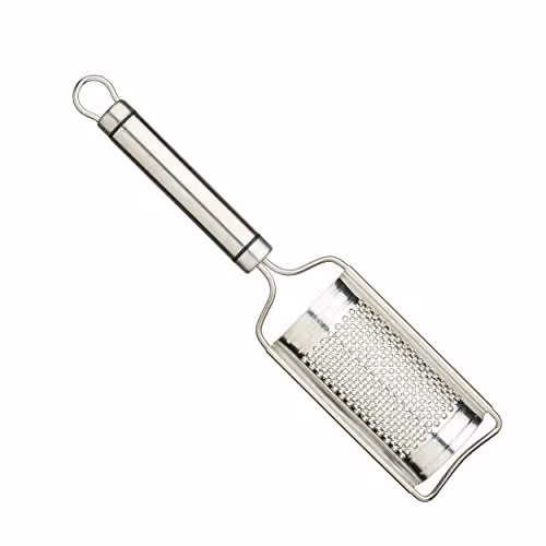 KitchenCraft Professional Stainless Steel Curved Oval Handled Grater in Silver, 26 cm