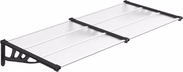 Berkfield Home Polycarbonate and Aluminium Door Canopy in Black and Transparent, W: 90 cm, H: 199 cm