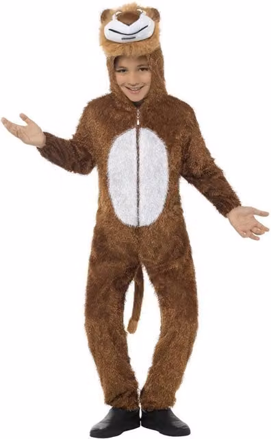 Smiffys Childrens Lion Bodysuit in Brown and White