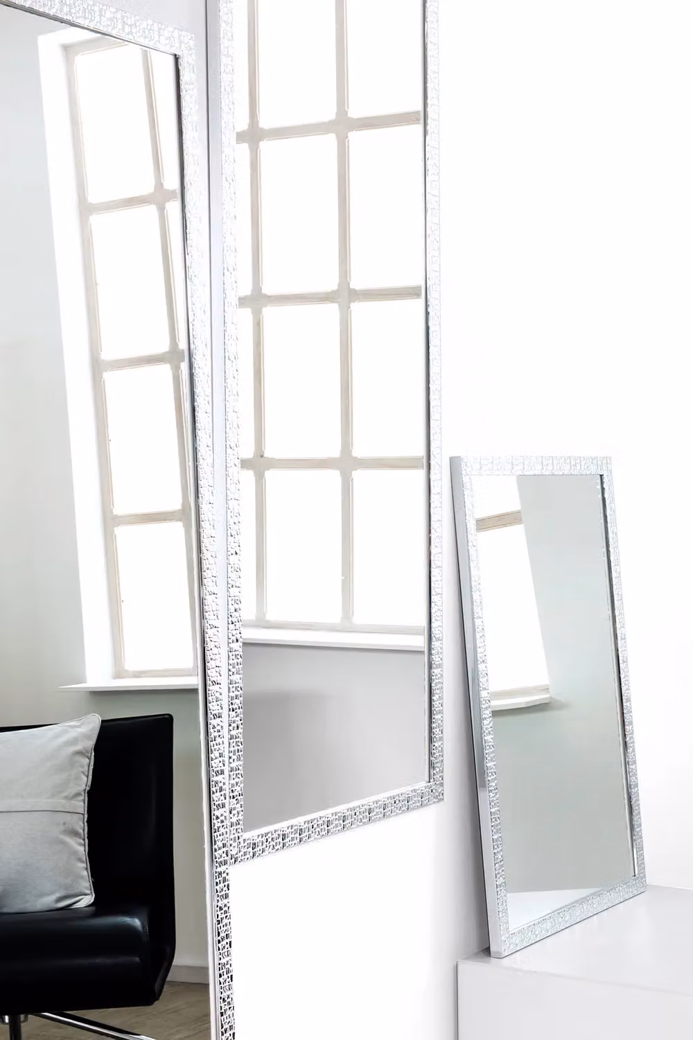 Nielsen Design Florentina Rectangular Wall Mirror with Silver Mosaic Design Frame, W: 70 cm, H: 170 cm – 2
