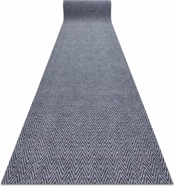 RugsX Grey Herringbone Non-Slip Polypropylene Runner, W: 200 cm, L: 360 cm
