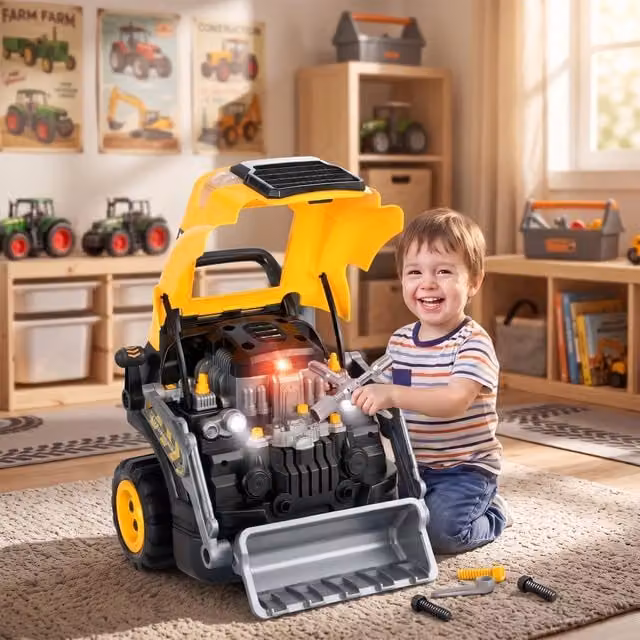 AIYAPLAY Kids Truck Engine Toy Set in Yellow – 1