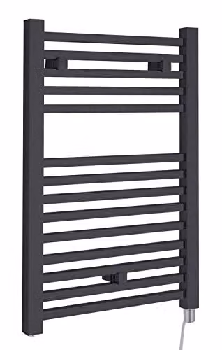 Hudson Reed HL152 Modern Vertical Electric Heated Towel Rail, 300 Watt, Anthracite, H: 69 cm, W: 50 cm – 1