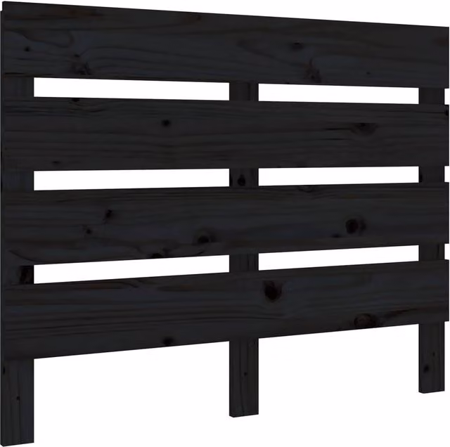 Berkfield Home Black Rustic Solid Pine Wood Headboard W/D/H: 100 x 3 x 80 cm – 1