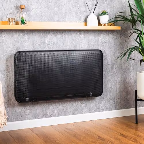 TCP 2000W 2-in-1 Black Infrared and Convection Panel Heater with Digital Thermostat and Timer – 2