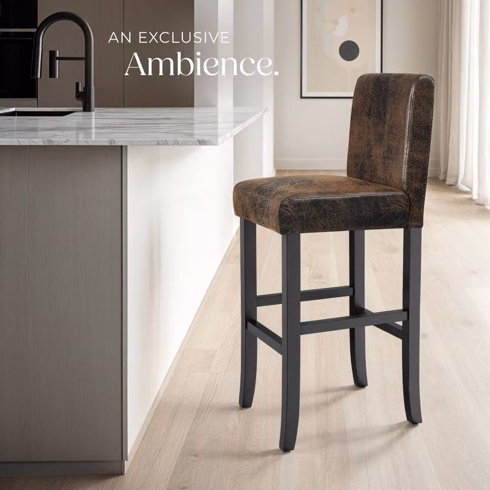 tectake Dover Bar Stool Set of 4 in Antique Brown and Black – 7