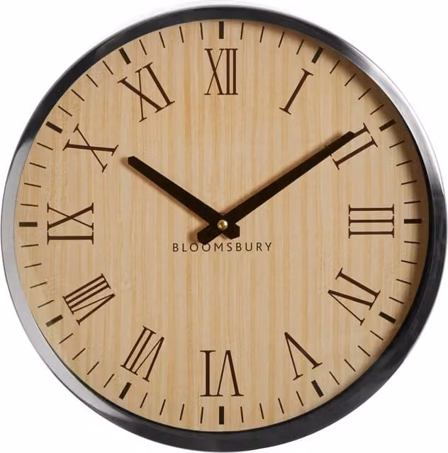 Orsina Vitus Round Analog Wall Clock in Silver and Black, Diameter: 30 cm – 1