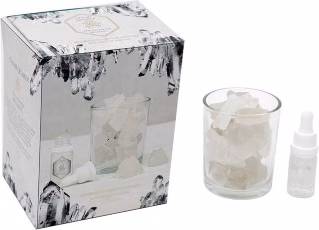 KDMK Crystal Essence Glass Oil Diffuser, White, Round Tabletop Design