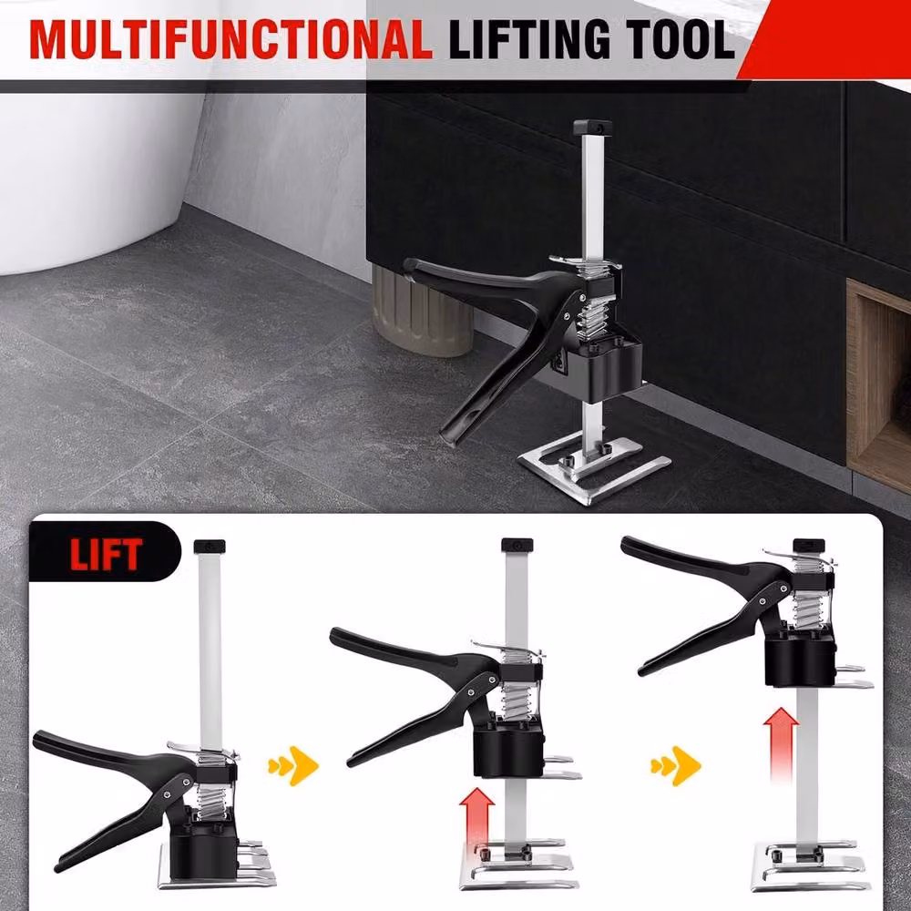 FLAVORA 2x Labor-Saving Arm Handheld Jack Tool in Black Steel, W: 520 mm, H: 10000 mm – 4