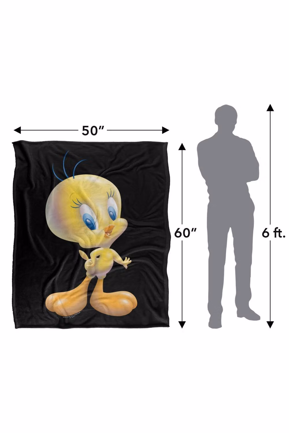 Warner Bros. Looney Tunes Tweety Multicolour Super Soft Fluffy Polyester Throw Blanket for Adults – 3