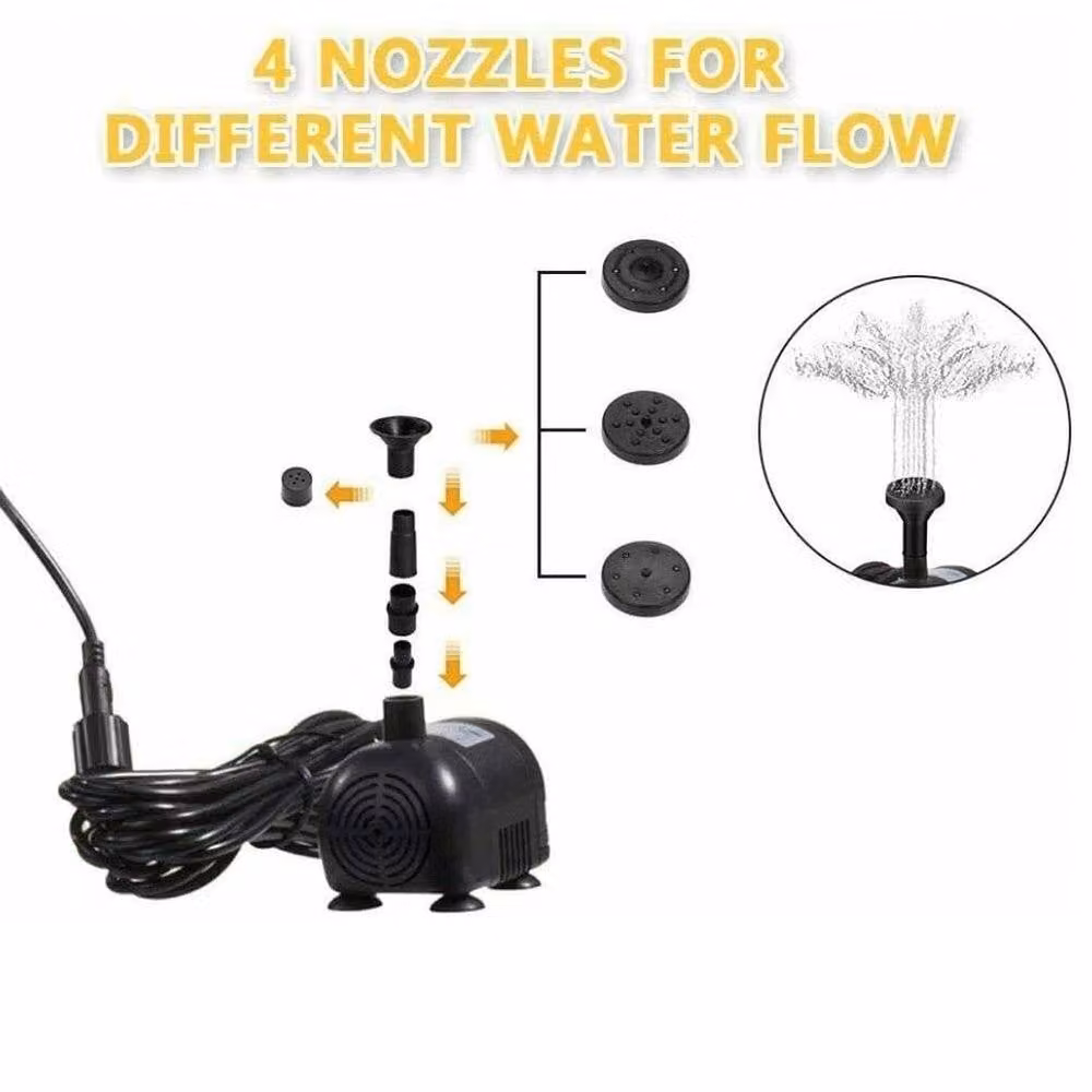 FLAVORA Solar Submersible Fountain Pump in Black, W/D/H: 100 x 15 x 15 cm – 3
