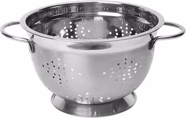 Dexam Stainless Steel Round Footed Colander, Silver, Diameter: 26 cm