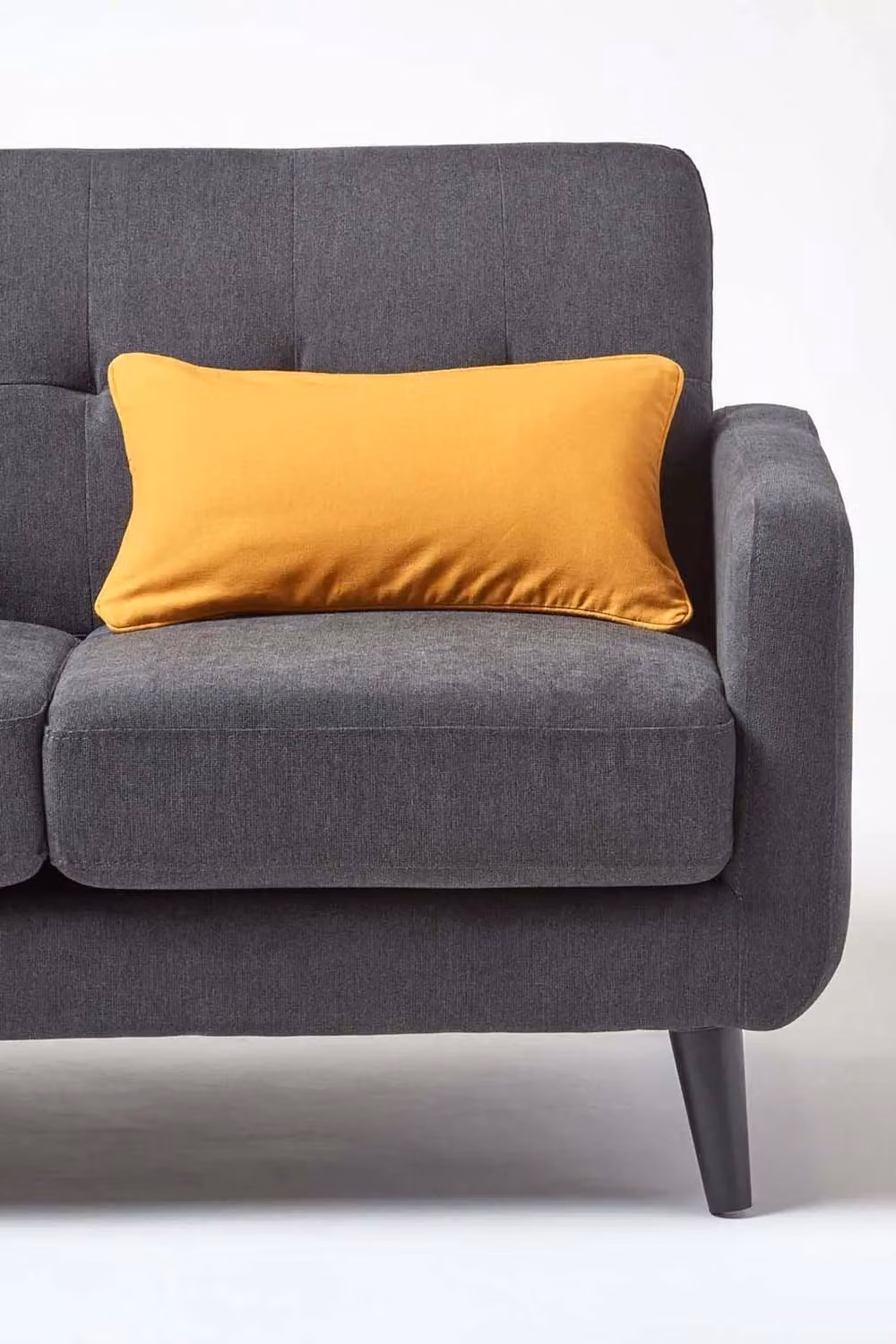 Homescapes Plain Mustard Yellow Cotton Square Cushion Cover, W/D/H: 60 x 60 x 60 cm – 2