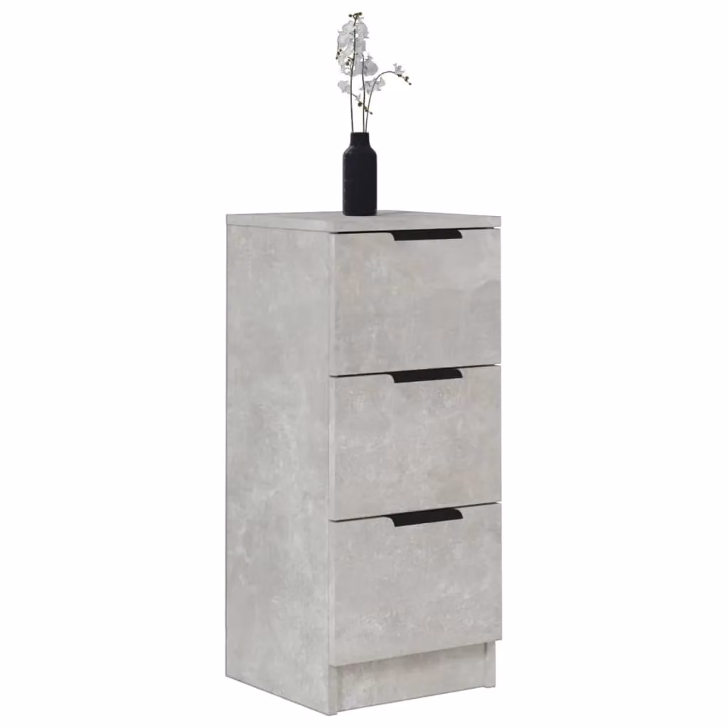 Berkfield Home Set of 2 Modern Sideboards in Concrete Grey, Engineered Wood, W/D/H: 30 x 30 x 70 cm – 2