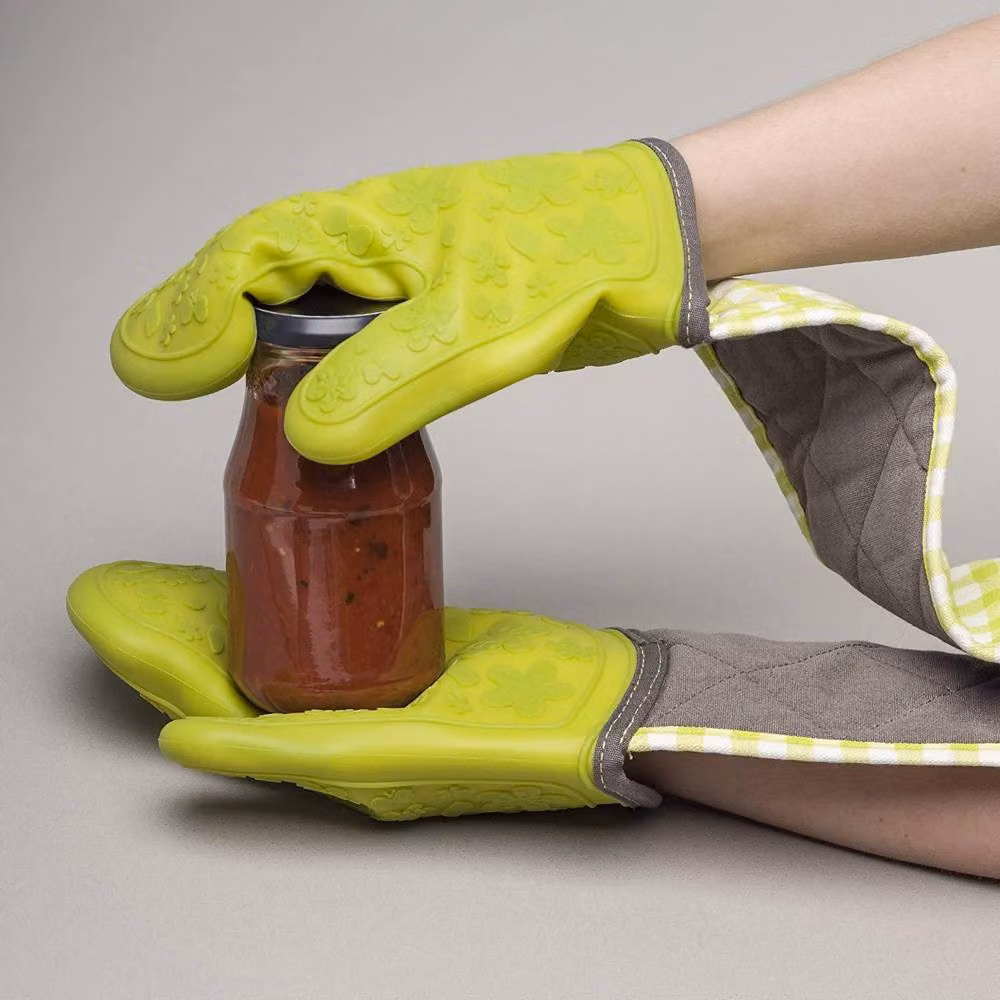 Zeal Steam Stop Waterproof Silicone Double Oven Gloves in Green – 4
