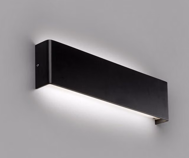 Faro Nash Modern LED Up and Down Wall Light in Black with 3000K Warm White Light
