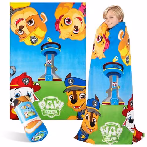 Paw Patrol Fluffy Fleece Blanket for Children, Multicolour, W/D/H: 100 x 150 cm