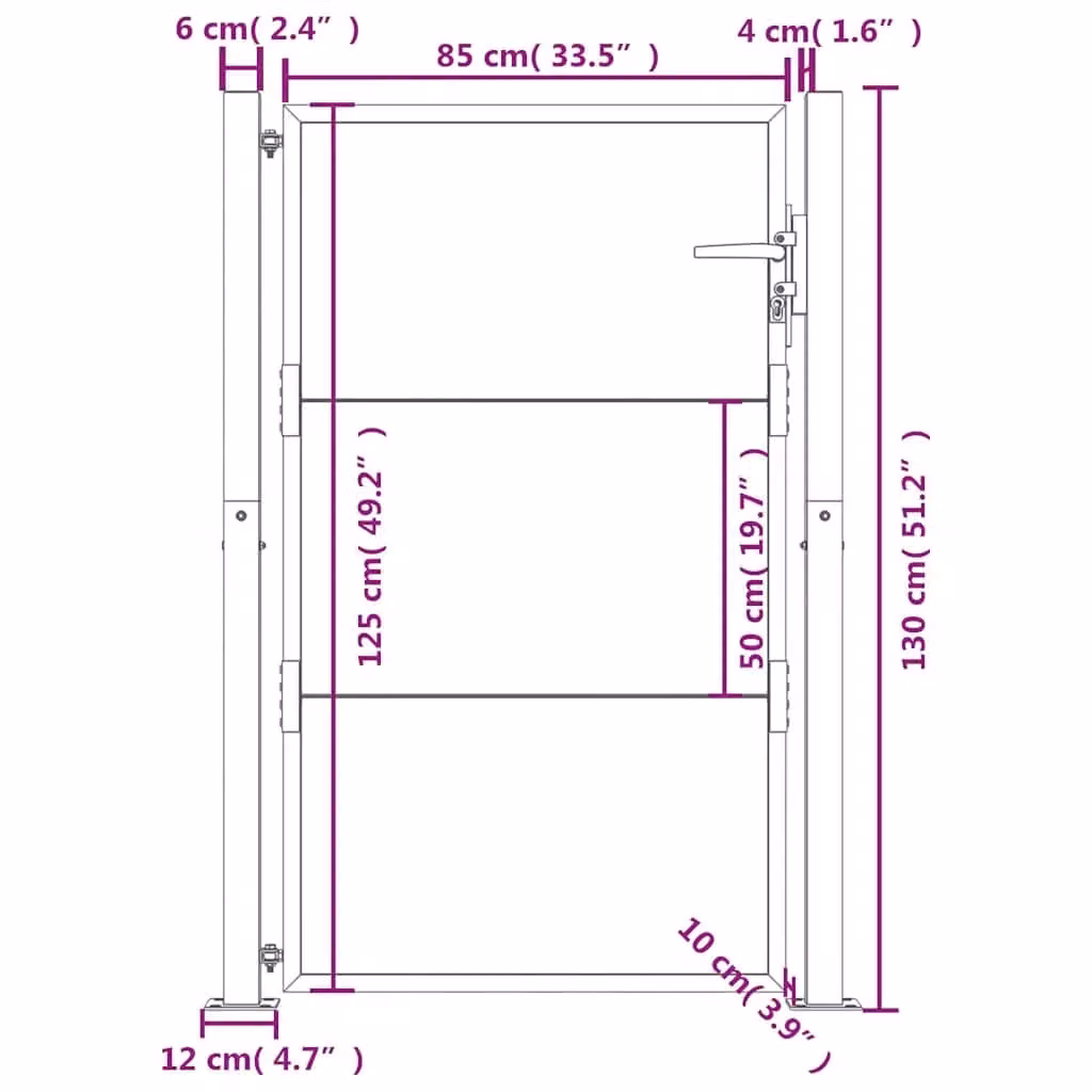 Berkfield Home Garden Gate in Brown Corten Steel, W: 105 cm, H: 130 cm – 4