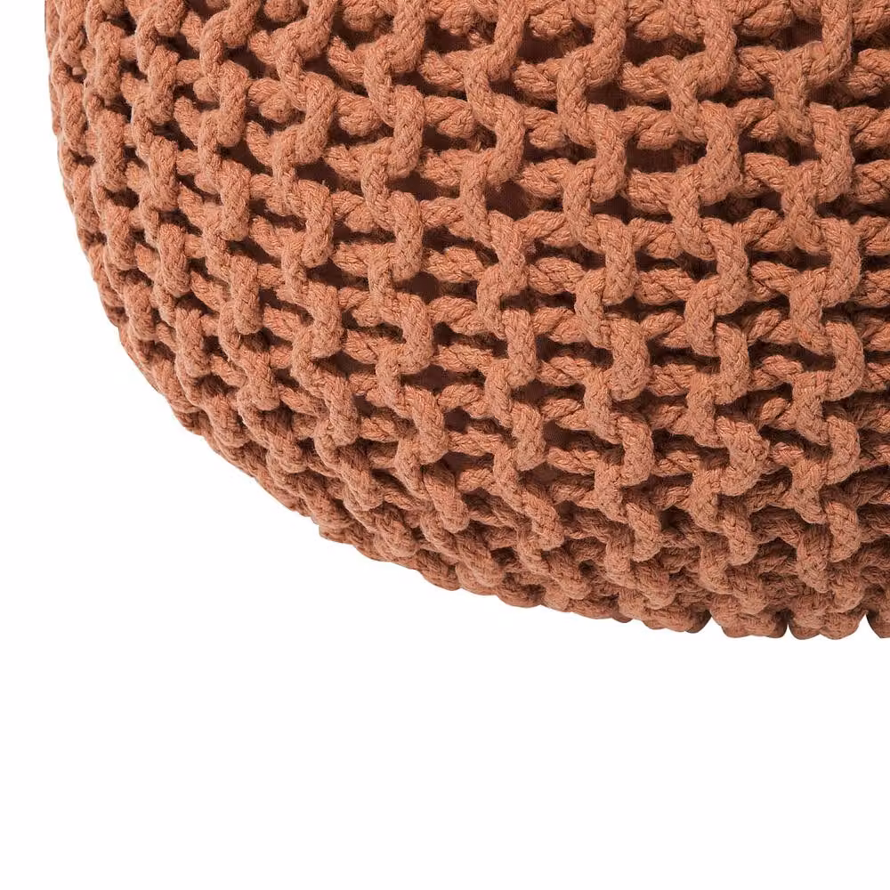 Wyld and Coco Copper Knit Pouffe Ottoman, W/D/H: 50 x 35 x 35 cm – 5