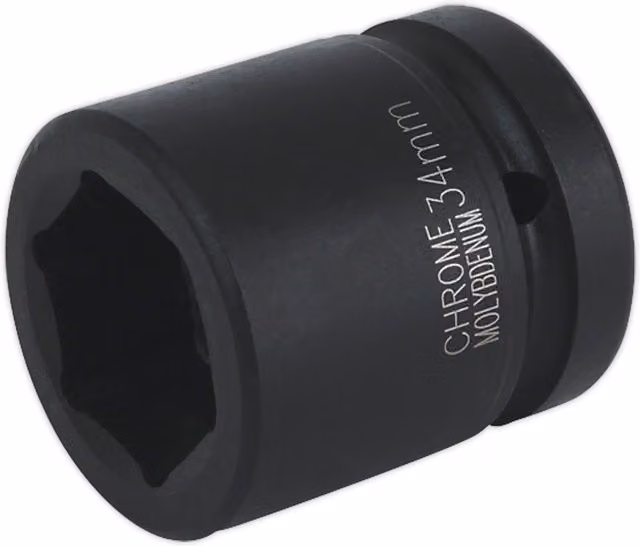 Loops 34mm Forged Impact Socket, 1 Inch Square Drive, Black Chromoly Molybdenum – 1
