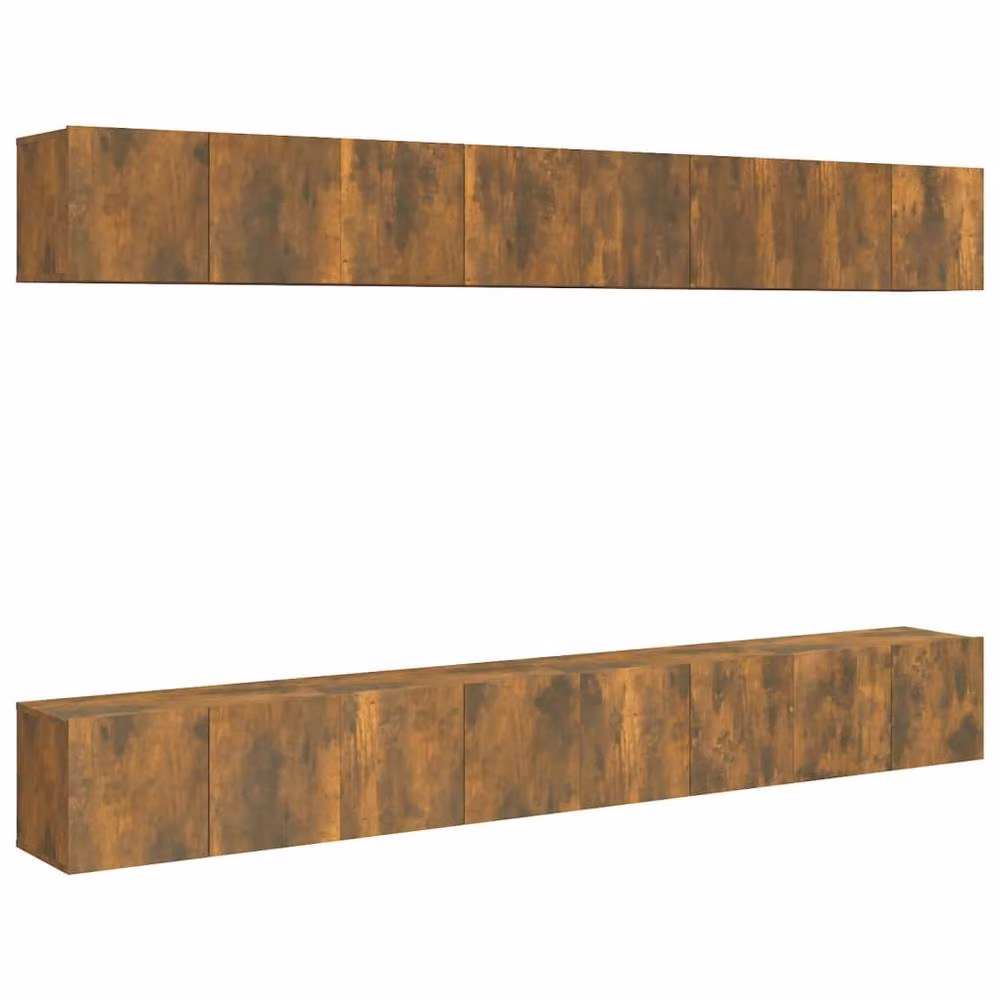 Berkfield Home Set of 8 Smoked Oak TV Cabinets in Brown, W/D/H: 60 x 30 x 30 cm – 2