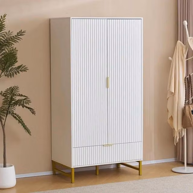 Kosy Koala Vienna Two Door Wardrobe with Drawers in White and Gold