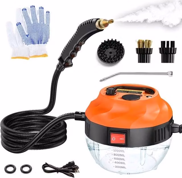 NESTLUNE Handheld High Pressure Multipurpose Steam Cleaner, Orange, W/D/H: 100 x 15 x 15 cm