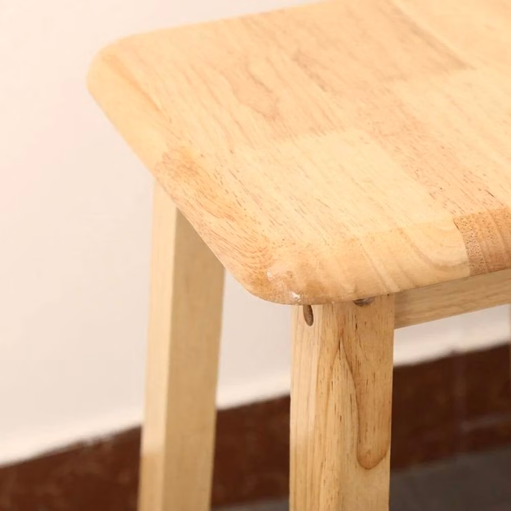 KORVIXA Square Wooden Bar Stool in Brown – 4