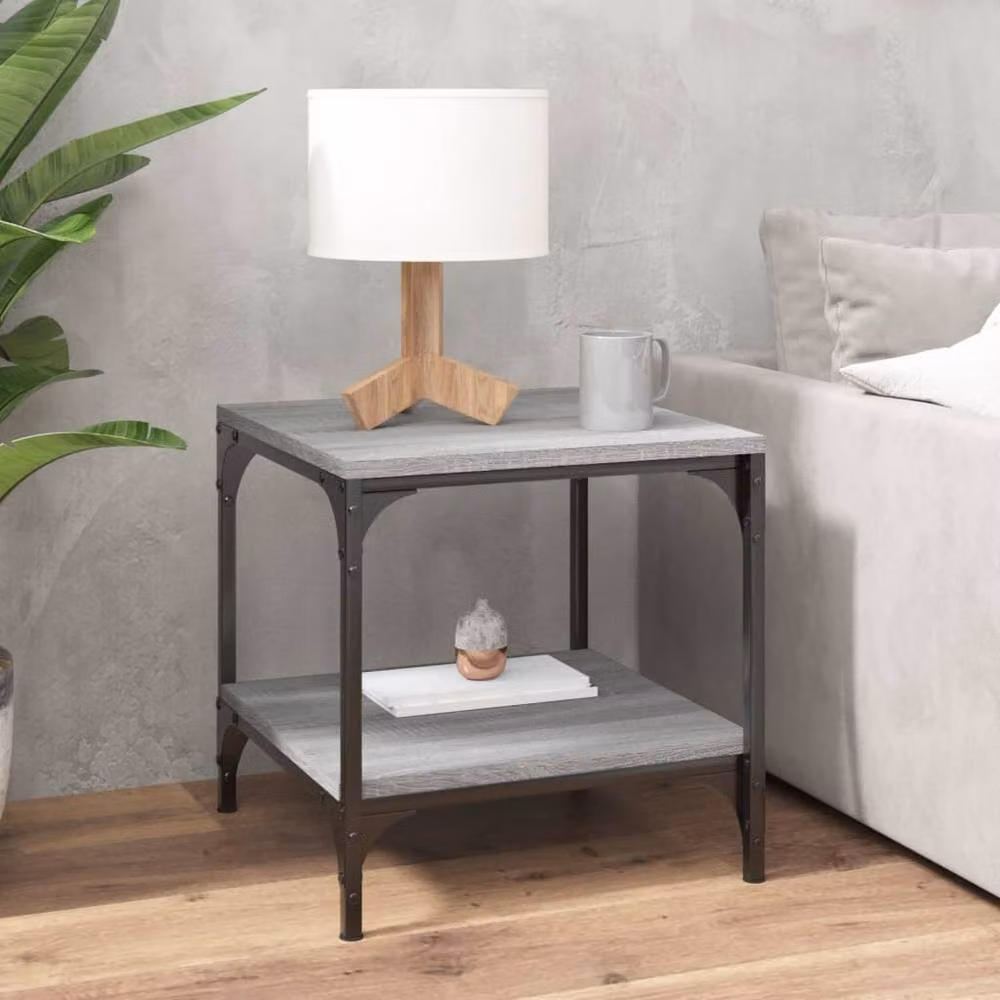 Berkfield Home Set of 2 Grey Sonoma Side Tables, W/D/H: 40 x 40 x 40 cm – 3