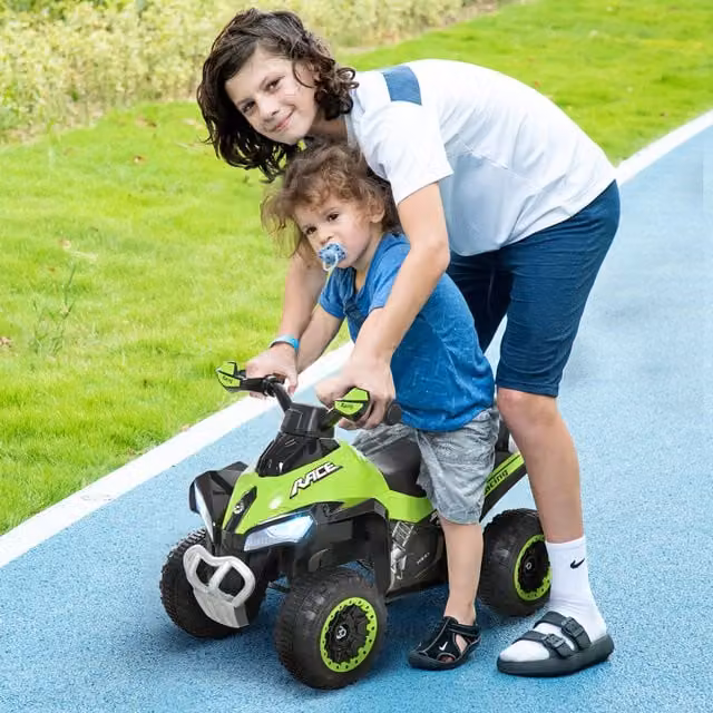 HOMCOM Green No-Power Ride-On Slider with Music and Lights for 18-36 Months