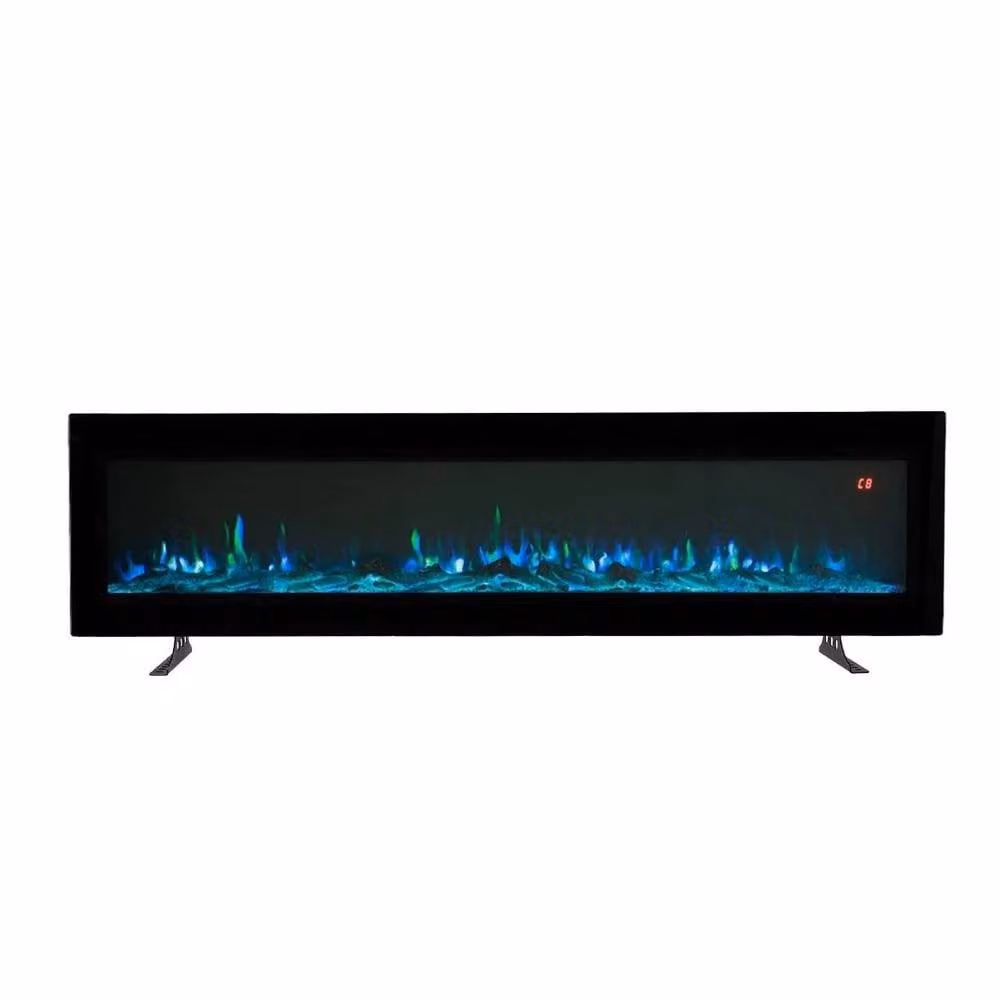 FORGEVIO 50 inch LED Fireplace Media Wall in Black, W: 1000 cm, H: 52 cm – 2