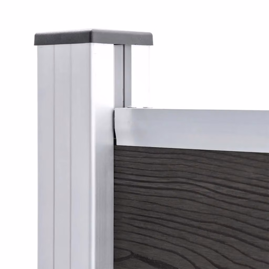 Berkfield Home Grey WPC Fence Panel, H 175 cm x W 146 cm – 3