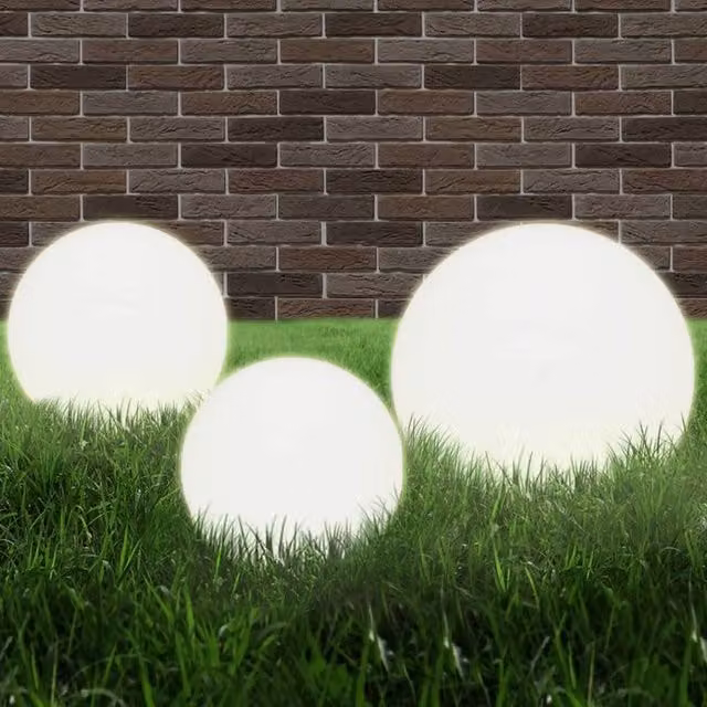 Berkfield Home 6 Piece LED Spherical Bowl Lamp Set in White – 1
