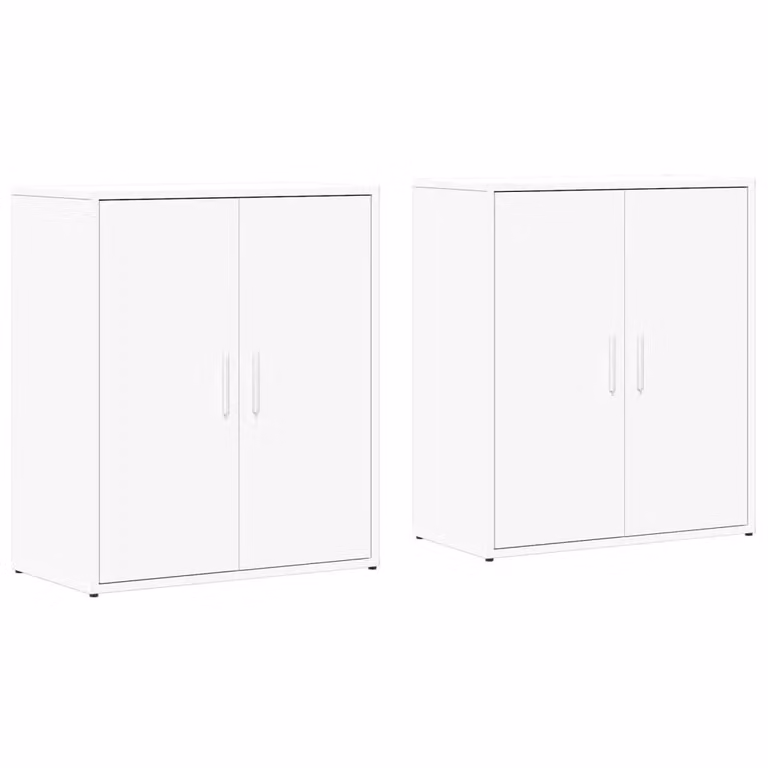 Berkfield Home Set of 2 White Matt Engineered Wood Sideboards W/D/H: 60 x 31 x 70 cm