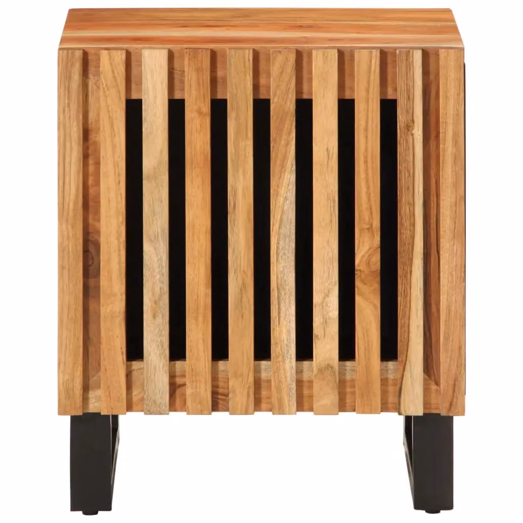 Berkfield Home Set of 2 Acacia Wood Bedside Cabinets in Brown, W/D/H: 40 x 34 x 46 cm – 3