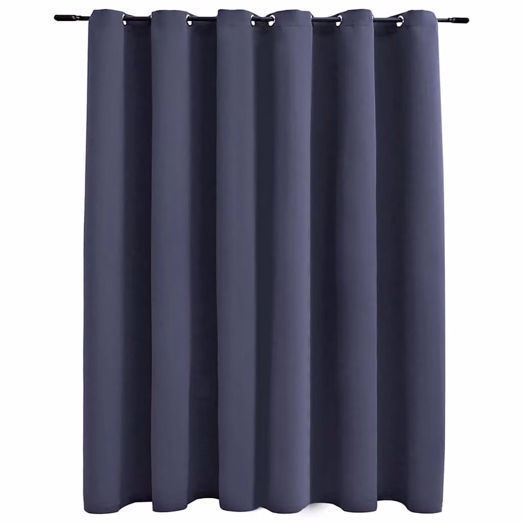 Berkfield Home Anthracite Blackout Curtain with Metal Eyelets W: 290 cm, H: 245 cm – 2