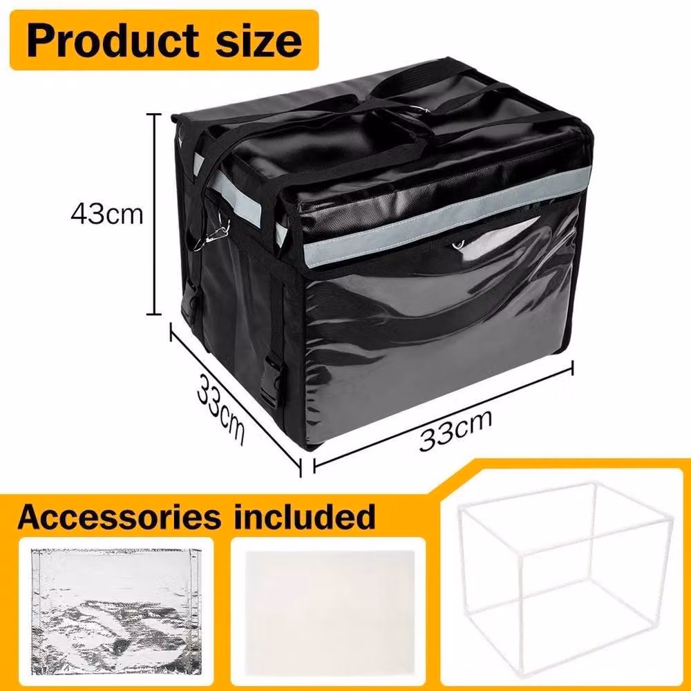 FLAVORA 48L Thermal Insulated Food Delivery Bag in Black – 5