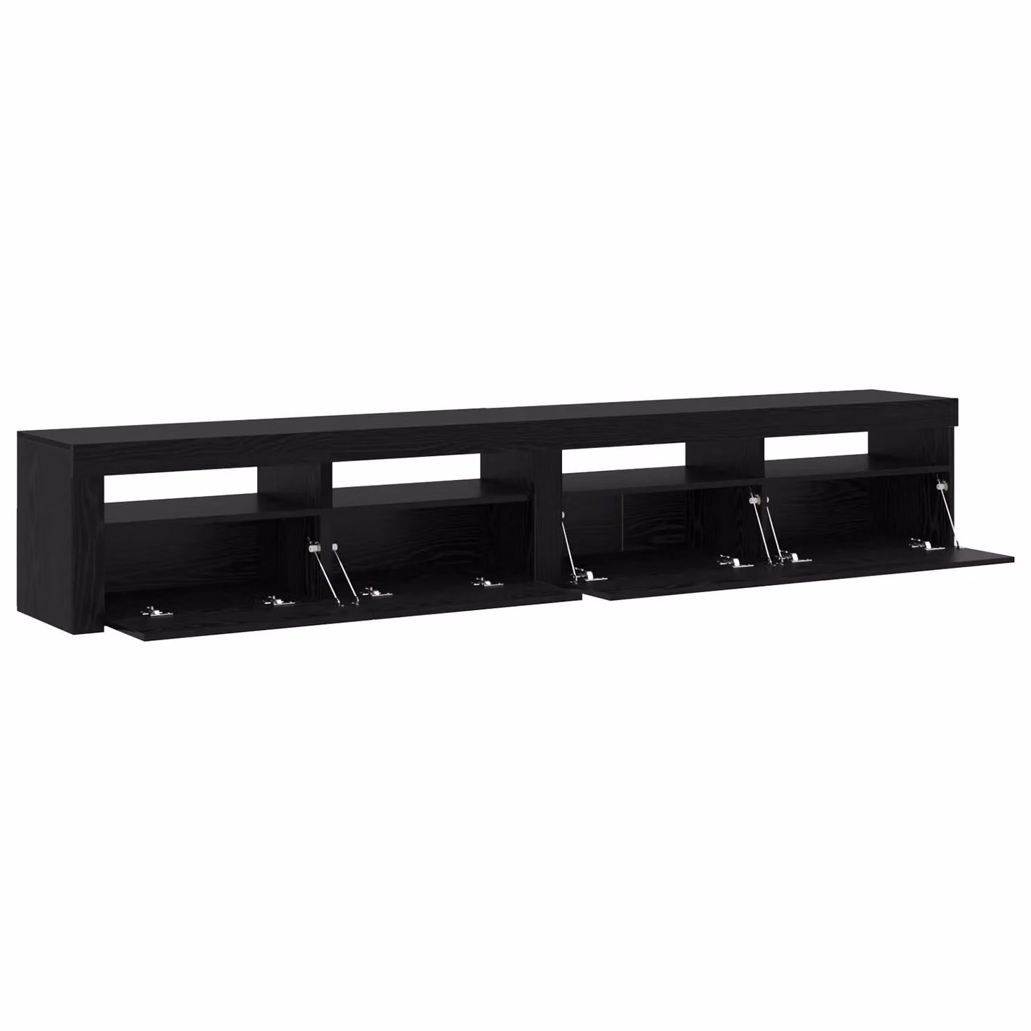 Berkfield Home Modern Black Oak TV Cabinets with Integrated LED Lighting and Hinged Doors – 4
