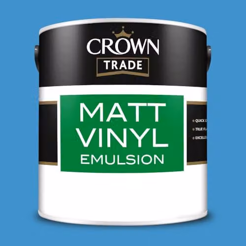 Crown Trade Matt Vinyl Dispersion Paint in Peek-A-Boo Blue, 2.5 l – 2