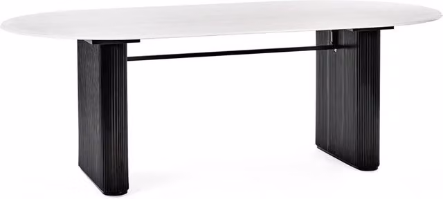 Cheshire Belluno 220cm White Stone Effect Oval Dining Table – 1