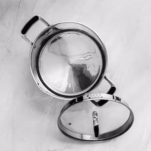Prochef Stainless Steel Stockpot with Glass Lid, Silver, W/D/H: 24 x 24 x 16.6 cm – 4