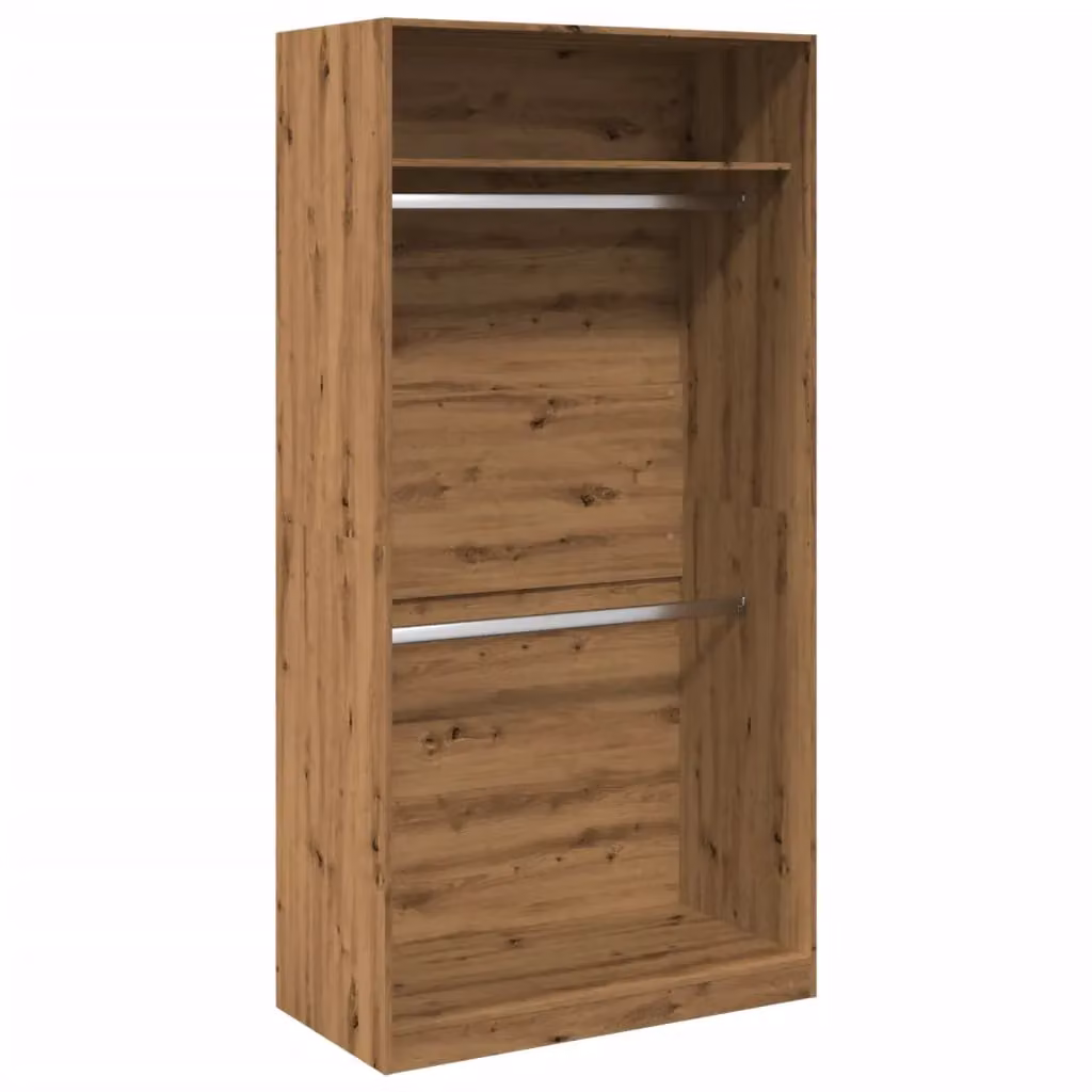 Berkfield Home Artisan Oak Wardrobe in Brown, W/D/H: 100 x 50 x 200 cm – 2