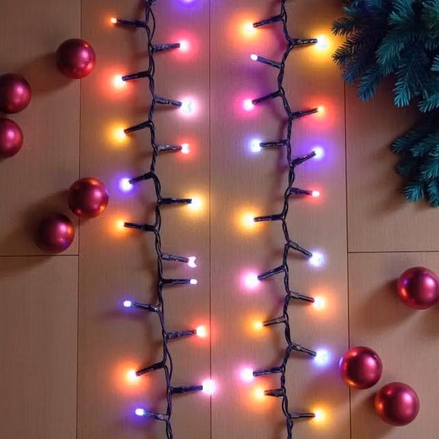 Garden Greatness 1500 LED Compact RGB Christmas String Lights in Black