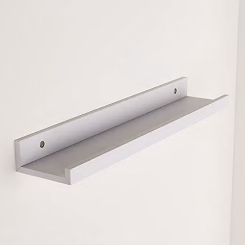 Core Products Du48Wh Wall Mounted Wood Shelf, White, W: 48 cm, D: 10 cm, H: 4.6 cm