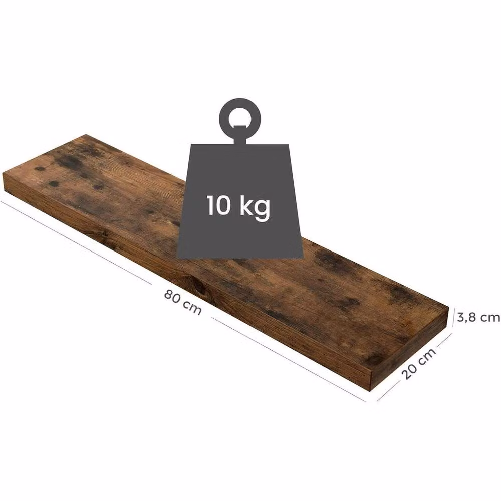 PAWNORA Brown Wood Floating Wall Shelf – 2