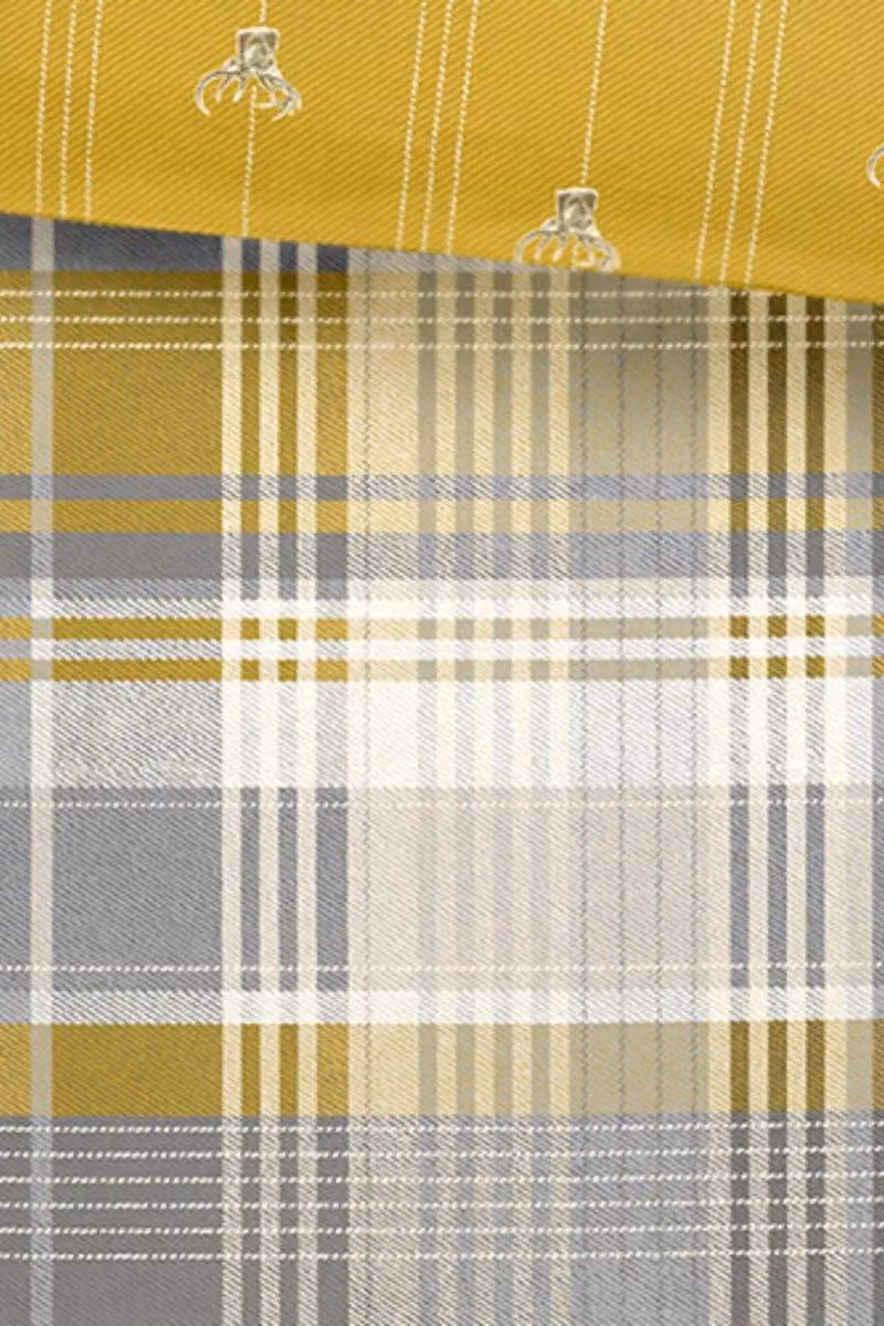 Dreams & Drapes Connolly Check Reversible 100% Brushed Cotton Flannelette Duvet Cover Set in Yellow, W: 200 cm x D: 200 cm – 3