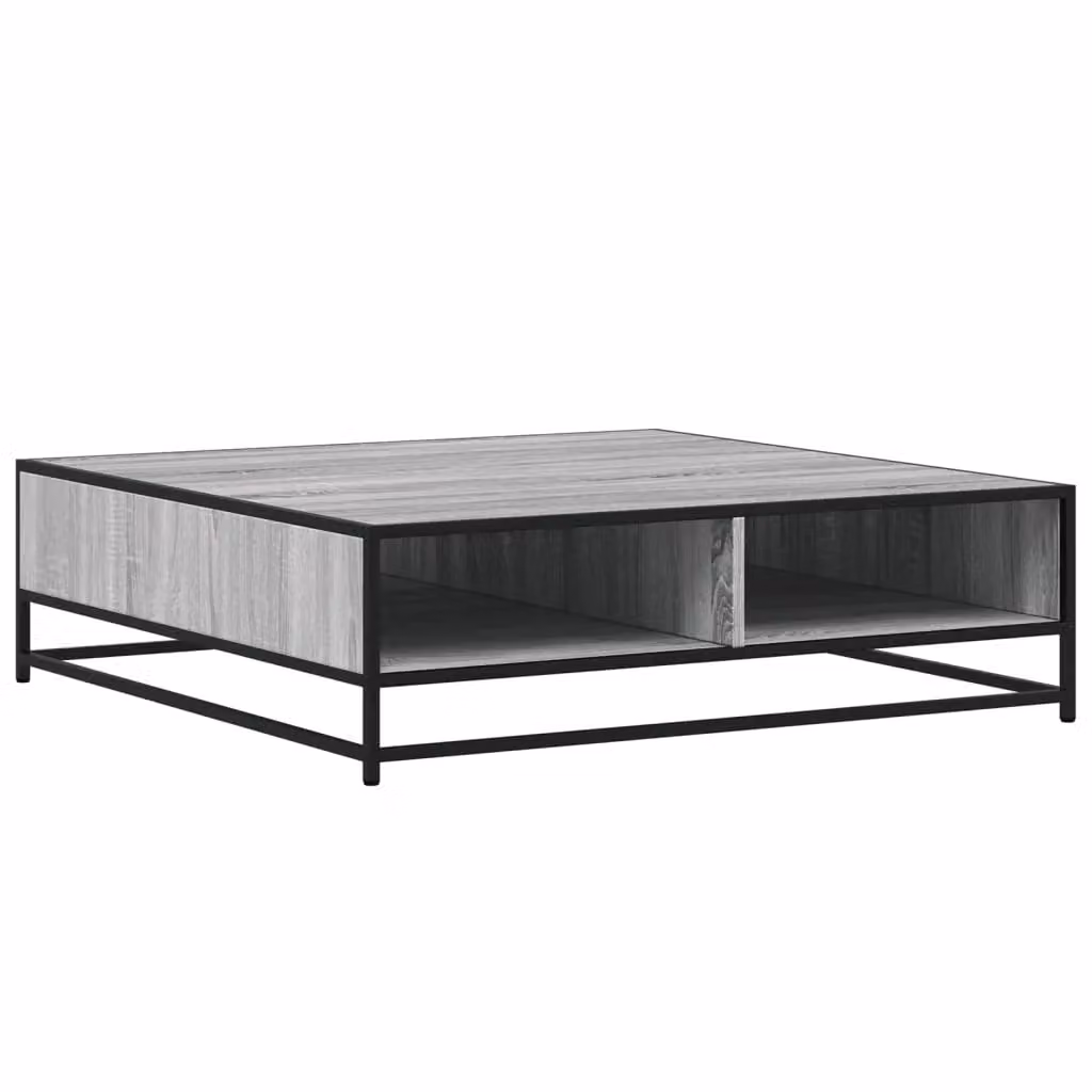 Berkfield Home Grey Sonoma Square Coffee Table with Metal Sled Base, W/D/H: 100 x 100 x 30 cm – 2