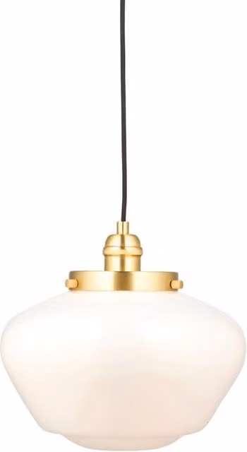 Loops Antique Brass Pendant Light with Transparent Glass Shade – 1